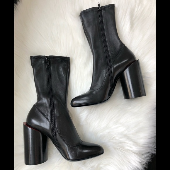 Givenchy Black Stretch Leather Runway Boots Size 38 - Picture 6 of 16